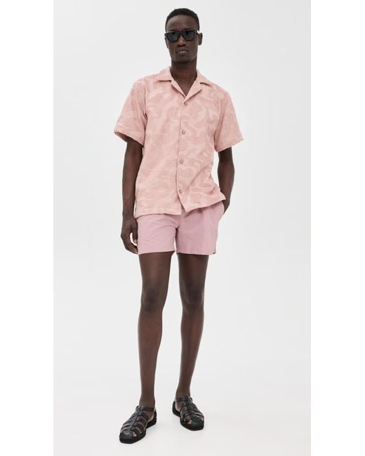 Oas Pink Blush Nylon Swim Shorts 4.75 for men