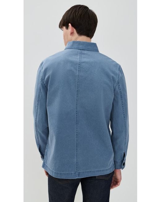 Taylor Stitch Blue Ojai Herringbone Work Jacket for men