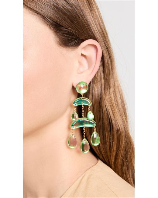 Lele Sadoughi Green Raindrop Chandelier Earrings