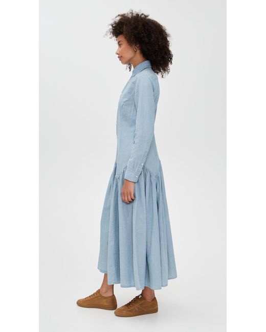 Polo Ralph Lauren Blue Chambray Long Sleeve Shirt Dress
