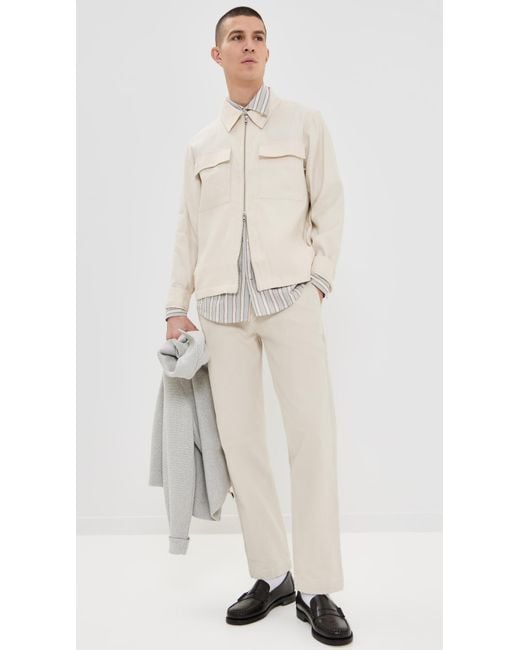 NN07 Natural Alban Linen Zip Jacket for men