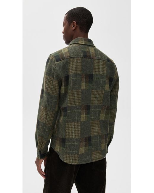 Les Deux Black Kody Patchwork Wool Overshirt for men