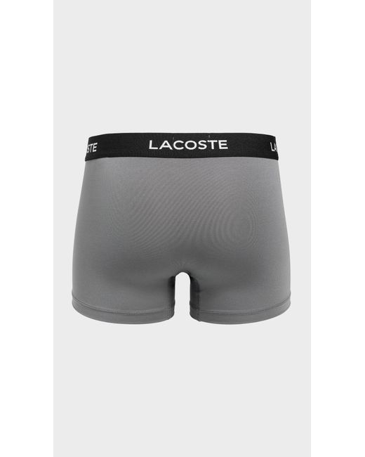 Lacoste Black Microfiber Trunks 3 Pack for men