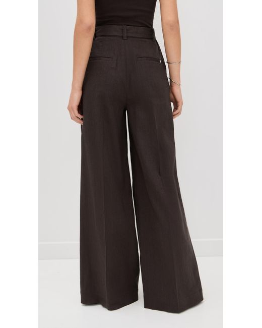 Helmut Lang Black Wide Double-Pleat Trousers With Belt