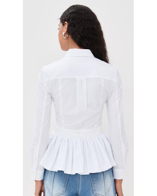 ROKH White Buttoned Peplum Shirt