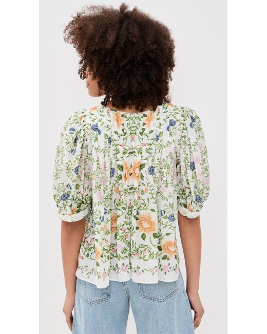 Farm Rio Black Scoop Neck Short Sleeve Blouse