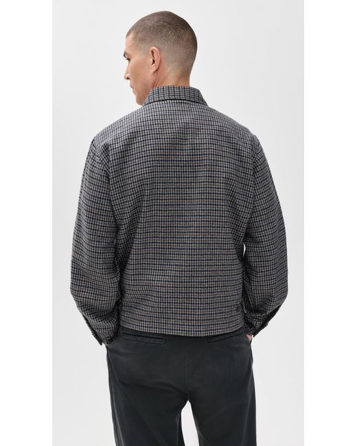 Universal Works Black Windcheater Houndstooth Zip Jacket for men
