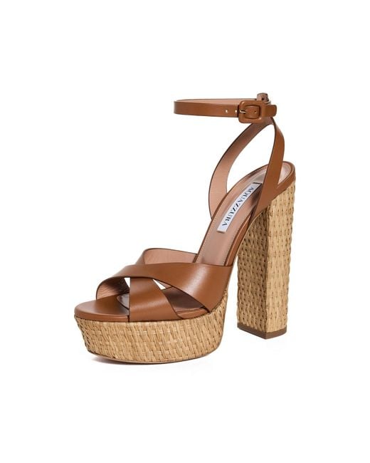 Aquazzura Sunseeker Sandals Plateau 140Mm in Brown | Lyst
