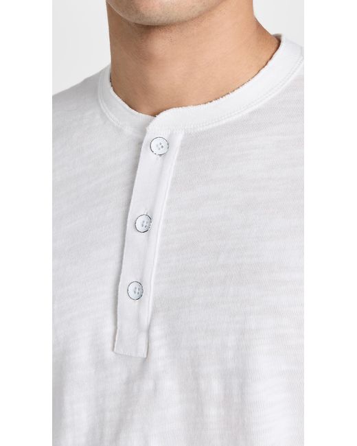 Rag & Bone White Long Sleeve Classic Henley for men