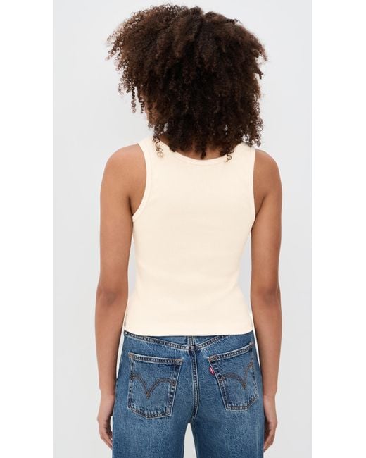 PERFECTWHITETEE White Structured Rib V-Neck Tank