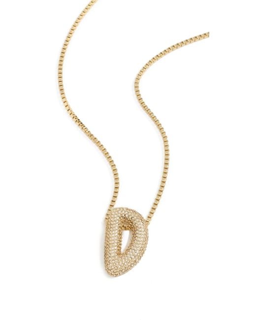 BaubleBar White Pave Bubble Initial Necklace