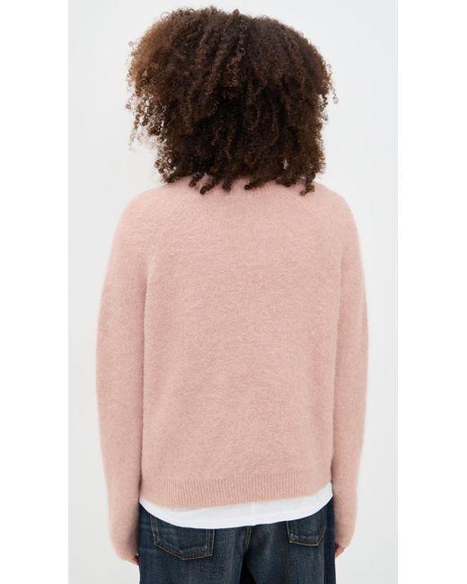 Vince Pink Alpaca Crew Brushed Sweater