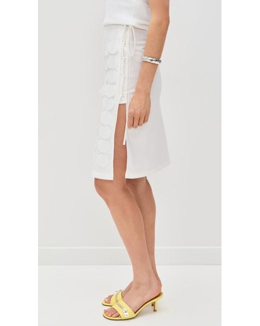 MSGM White Paillettes Skirt