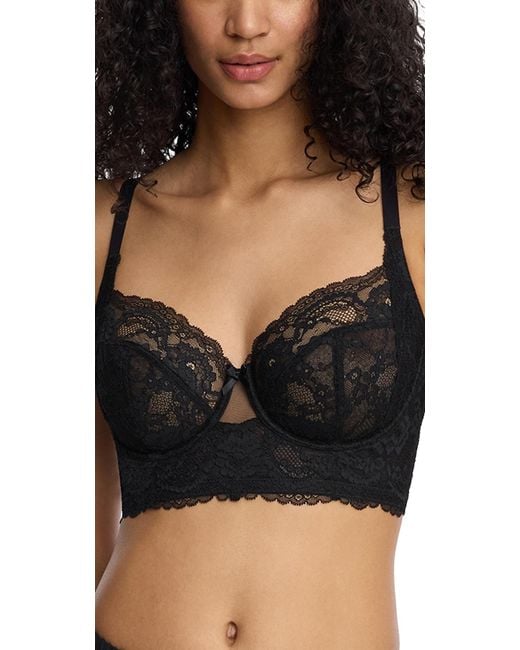 Skarlett Blue Black Minx Side Support Longline Underwire Bra