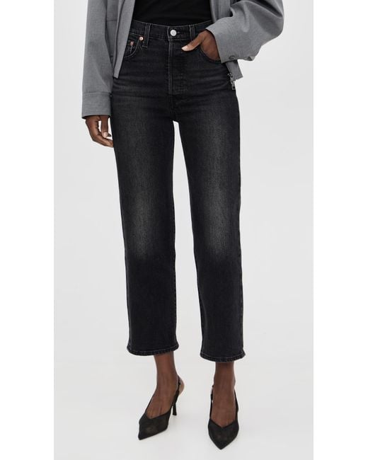 Levi's Black Ribcage Straight Ankle Jeans