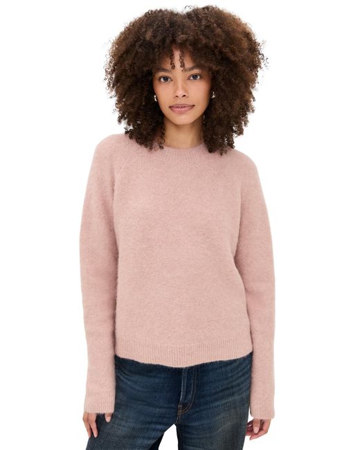 Vince Pink Alpaca Crew Brushed Sweater