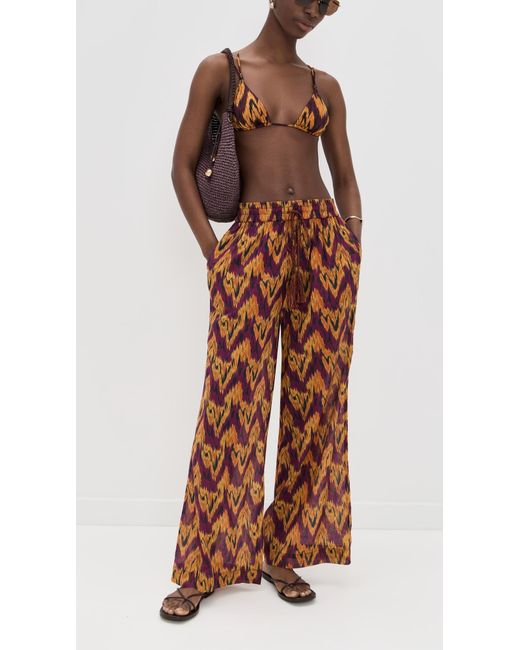 Ulla Johnson Brown Zoe Beaded String Bikini Bottoms