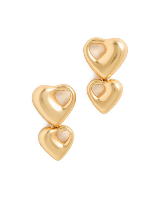 Madewell Multicolor Cutout Heart Statement Puffy Earrings