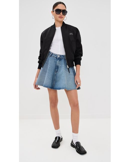 AMI Blue Flare Mini Skirt
