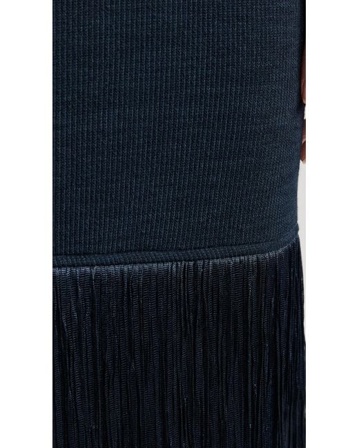 Saylor Blue Sayor Eiette Fringe Knit Midi Dress Meange Bue