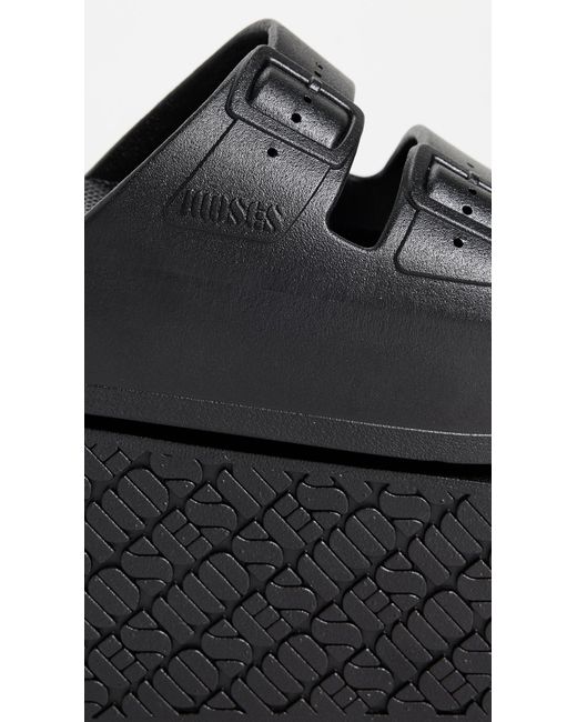 FREEDOM MOSES Black High Platform Slides
