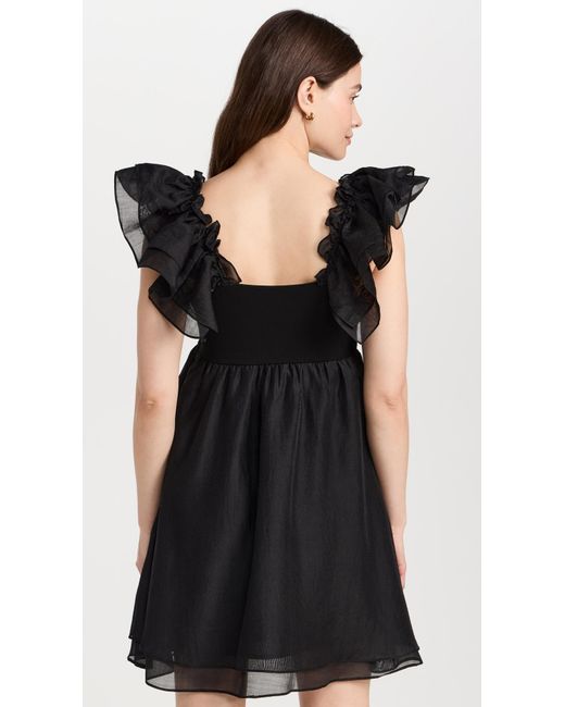 Endless Rose Black Organza Sleeve Ini Dress