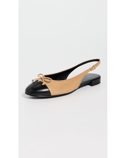Tory Burch Black Cap Toe Slingback Ballet Flats