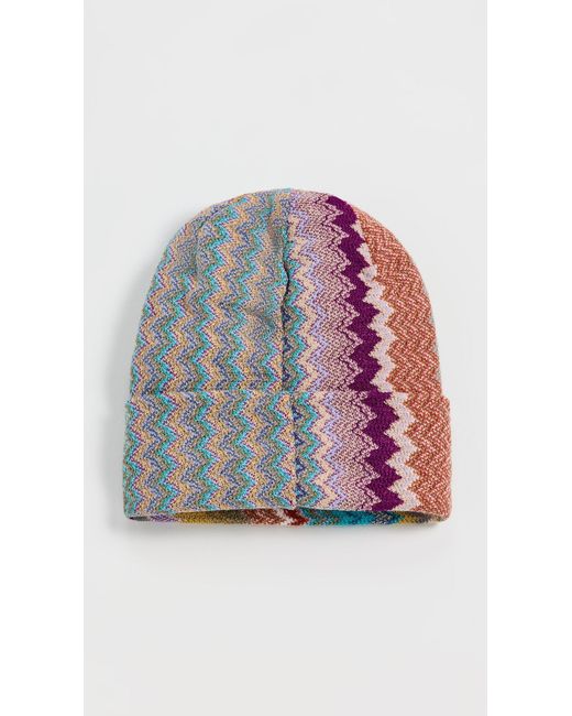 Missoni White Striped Beanie