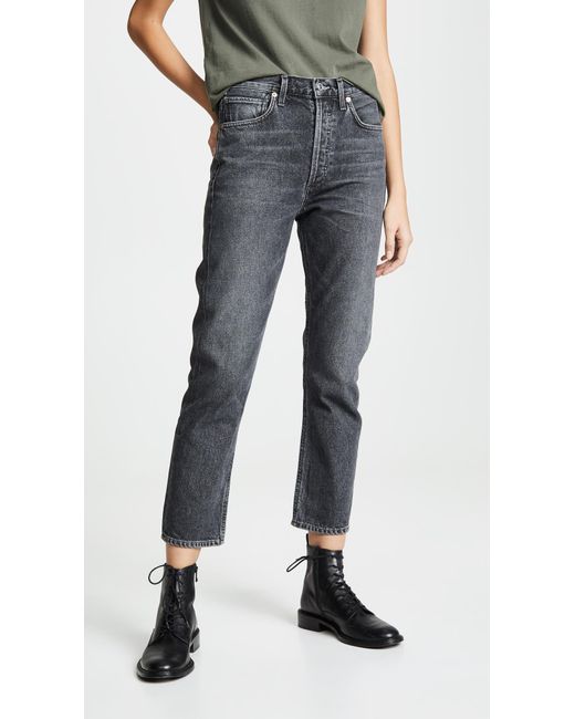 Citizens of Humanity Multicolor Charlotte Crop High Rise Straight Jeans