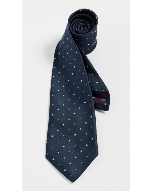Paul Smith Blue Polka Silk Tie for men