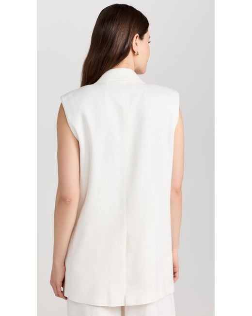 Theory White Double Breasted Vest