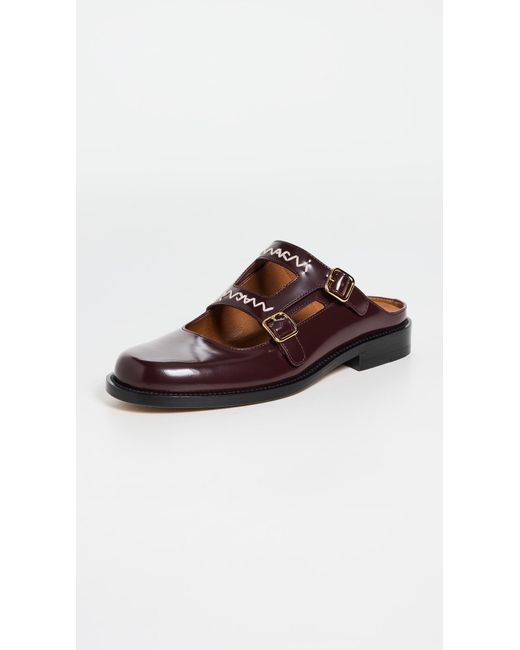 Marni Brown Leather Slides