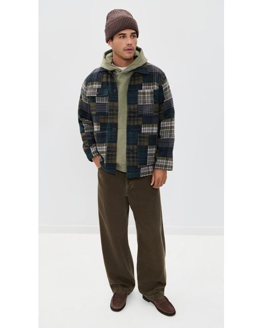 Universal Works Black Dockside Japanese Patchwork Jacket for men