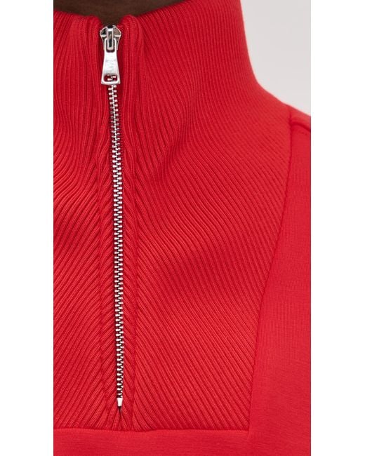 Le Bos Red Thea Quarter-Zip Pullover