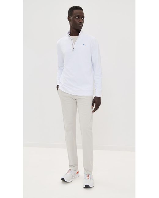 Redvanly White Sevres Performance Quarter Zip for men