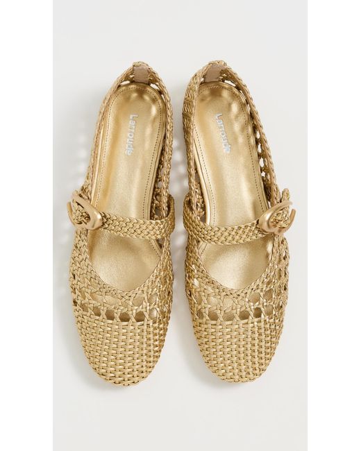 Larroude Metallic Verona Macrame Ballet Flats