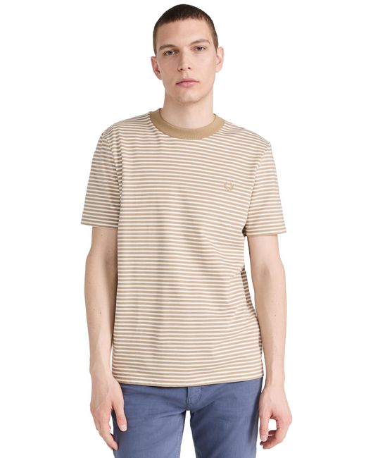 Fred Perry Natural Fine Tripe Heavy Weight Tee Nw Wht/ Wr Tn X for men