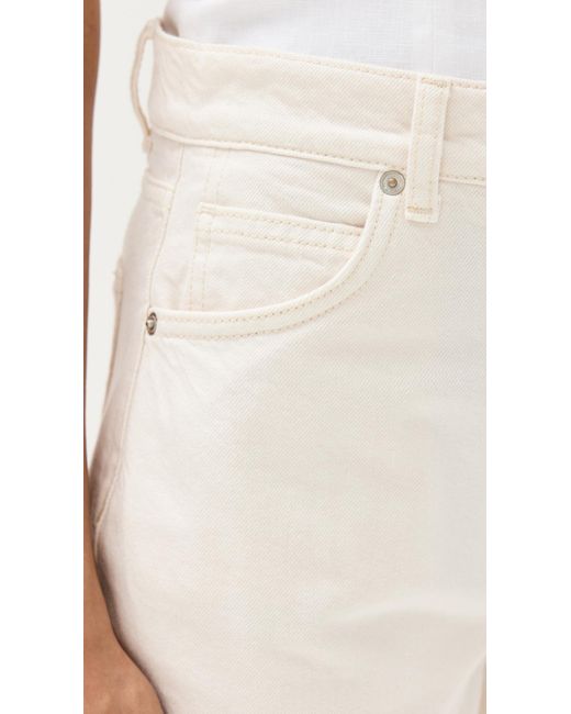 Reformation White Abby High Rise Straight Jeans