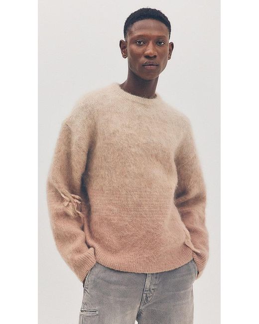 John Elliott John Eiott Gradient Ohair Crew Weater X in Natural