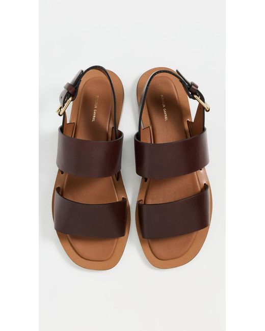 Mansur Gavriel Brown Double Strap Sandals