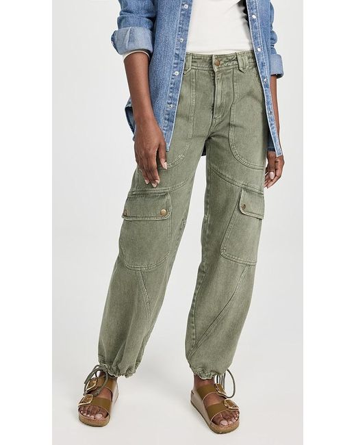 Free People Green Come And Get It Utility Pants