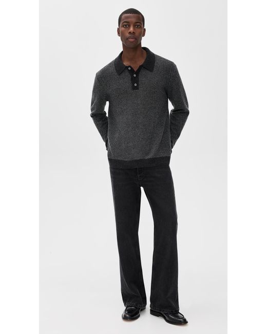 Rails Black Anders Polo Sweater for men