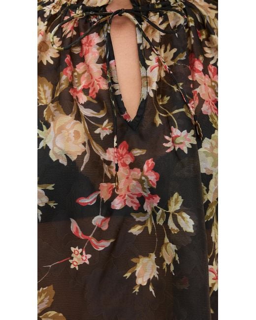 Sea Black Jolie Print Top