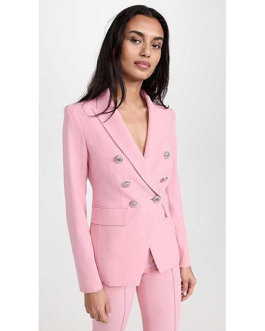 Veronica Beard Pink Miller Dickey Double-breasted Blazer