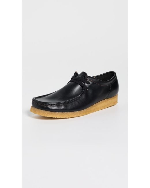 Clarks Black Leather Wallabee Shoes for men