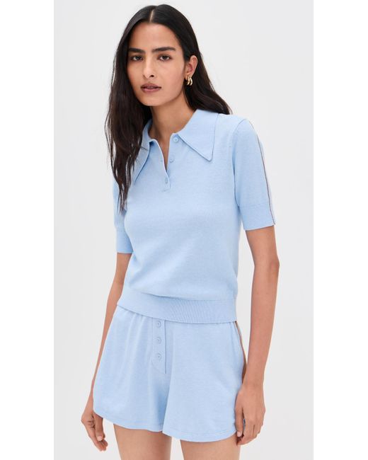 Le Bos Blue Short Sleeve Polo