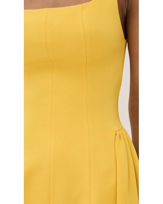 Alice + Olivia Yellow Vera Fit And Flare Mini Dress
