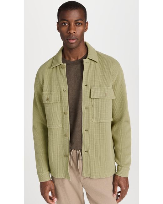 Closed Green Waffle Jersey Shirt for men