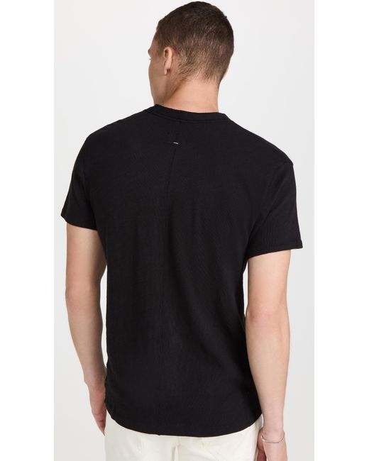 Rag & Bone Black Classic Short Sleeve Henley for men