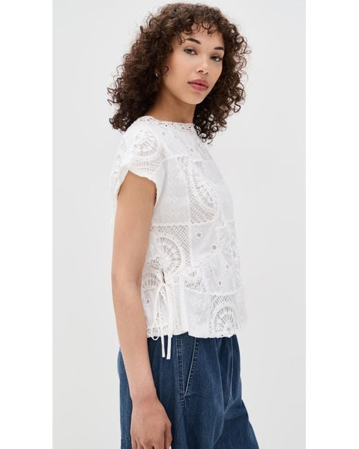 Line & Dot White Biva Tunic Top